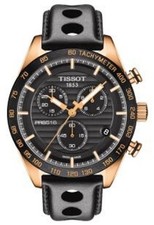 Orologio Uomo Tissot T-Sport PRS 516 Quadrante Nero e Oro Pelle T100.417.36.051.00