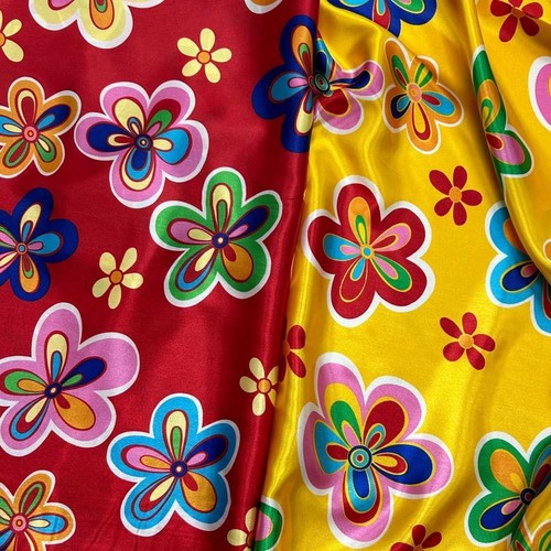 Tessuto raso stampato fiori - fiori, 50