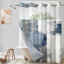 No Hooks Shower Curtain with