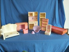 Lotto Giocattoli Barbie Mattel 1987 Vintage Letto Divano Specchiera Cucina 