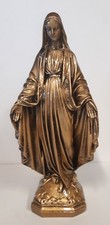STATUA DELLA MADONNA MIRACOLOSA CM 47 IN RESINA CON DECORO BRONZO ANTICATO