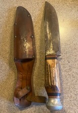 COLTELLO VINTAGE SOLINGEN POSATE B SVOBODA CACCIATORE SOLINGEN GERMANIA MANICO CERVO CUSTODIA