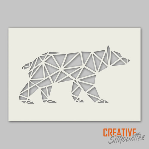 Stencil orso geometrico 190 - stencil,