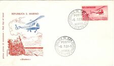 SAN MARINO 1961 ELICOTTERO POSTA AEREA FDC ANNULLO BUSTA B