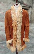 Cappotto afgano penny lane pelle scamosciata pelliccia mongola cappotto vintage finiture capispalla