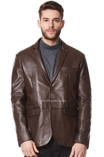 Blazer uomo pelle marrone