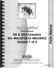 Caterpillar D8H D8 Crawler Parts Manual Catalog 46A10725-46A24432