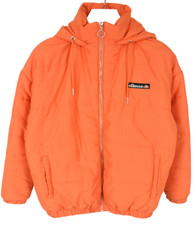 Ellesse Giacca Uomo Grande Cerniera Intera Imbottito Cappuccio Arancione