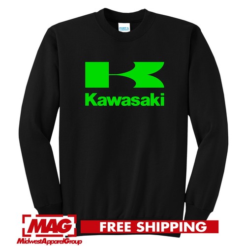 Felpa kawasaki nera girocollo - kawasaki,