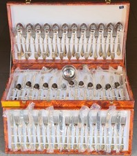 Cofanetto servizio posate 75 PZ GOTTINGHEN acciaio 18/10 e ORO 24K nuovo