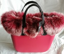 O bag MINI - Borsa Nuova Originale Col. CORALLO Int. BORDEAUX Manici NERO BORDO