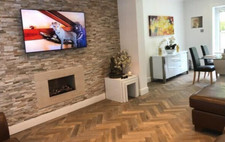"Parquet a spina di pesce rovere affumicato in legno ingegnerizzato 15 mm ""campione""