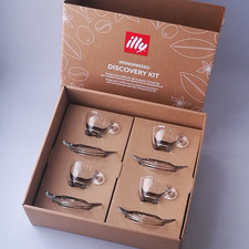4 Illy tazzine vetro Matteo Thun illy logo  glass cups collection iperespresso