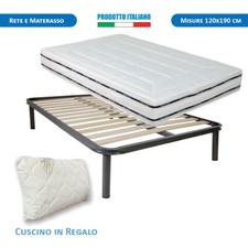 Rete e Materasso piazza e mezza waterfoam 120x190 +Cuscino fiocco set completo