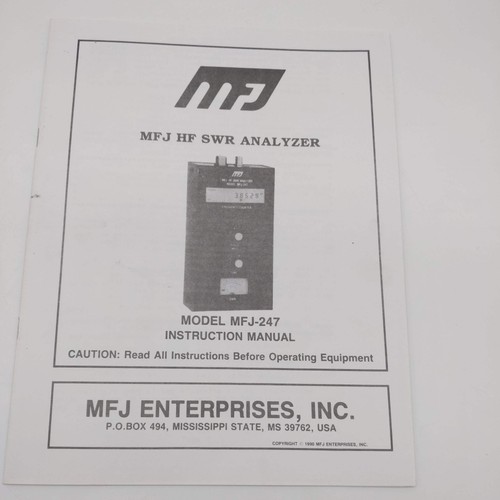 Mfj 247 analizzatore swr - analizzatore, hf