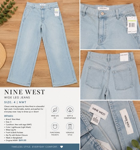 Jeans gamba larga - a, nine