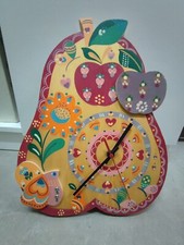 Orologio Da Camera Cameretta Bambino Bimbi In Legno Dipinto A Mano Vintage 1984 