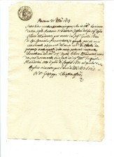 G84 - Ricevuta di pagamento su carta bollata - Parma 21.10.1813 - vedi foto -