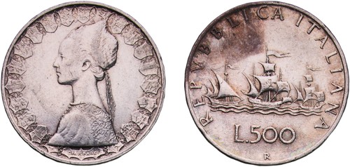 Italy 1960 500 - lire, silver