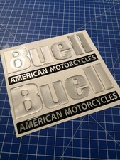  2 Adesivi Resinati Sticker 3D BUELL serbatoio American Motorcycles + Colori 