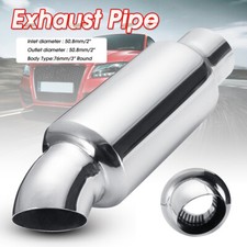 UNIVERSALE AUTO SILENZIATORE SCARICO INOX Ø 52mm MARMITTA TERMINALE DI SCARICO