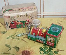 GIOCATTOLO LATTA CON SCATOLA  TRENINO FAIRY LAND MADE JAPAN ANNI 60 FUNZIONANTE 