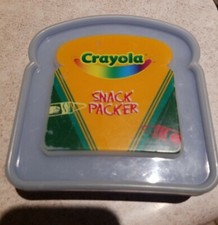 Crayola Snack Sandwich Packer Contenitore Pastelli dell'amore per bambini - Blu 2003 Usato in ottime condizioni