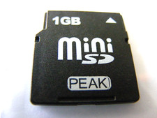 Scheda Mini SD 1GB (scheda MiniSD 1GB) PEAK usata