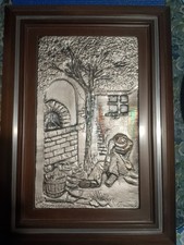 quadri argento 925 firmati BRUNEL cornice legno vendo  in blocco 4 soggetti 