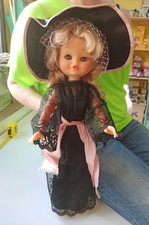 Bambola Furga primissimi anni 80 damina senza scatola bionda abito nero e rosa