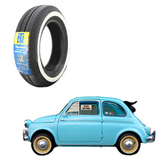 Pneumatici 125 R12 62S FIAT 500 D'EPOCA TUBELESS 125 12 FASCIA BIANCA NUVOLARI