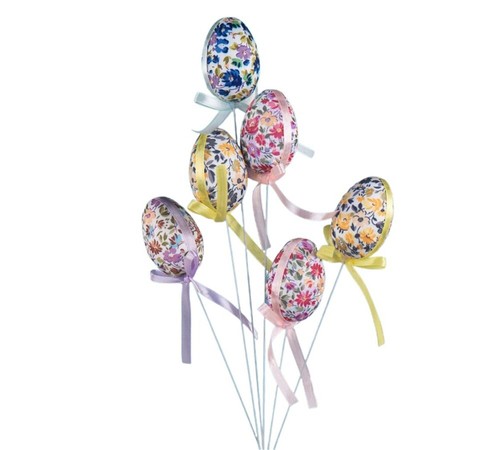 Pick ovetti stoffa - fiori, 6