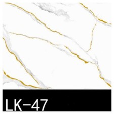 Pannello Adesivo Effetto Marmo Bianco Striature Oro 120x300cm Pareti Paraschizzi