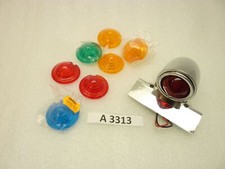 Fanalino faro posteriore moto custom Harley con gemme colorate bullet NUOVO