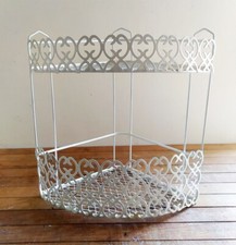 MENSOLA DA BAGNO ANGOLARE A 2 LIVELLI BIANCA DA FISSARE ALLE PARETI