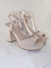 Primark Scarpe Donna Avorio Pelle Decollete Peep Toe Tacco 10 Taglia Uk 6 Eu 39