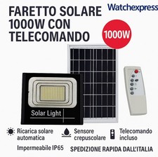 Faro Esterno  crepuscolare 1000W con pannello solare + kit di montaggio NEW