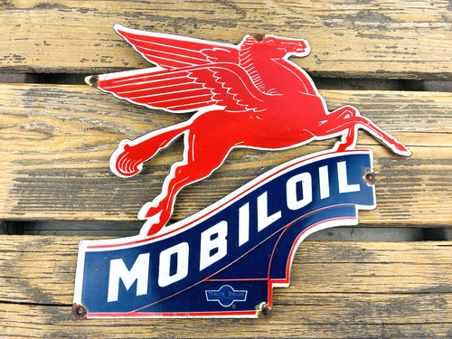 Insegna vintage mobil oil - mobil,