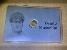 BENITO MUSSOLINI MONETA DORATA FASCISMO COMMEMORAZIONE BUSTA SIGILLATA