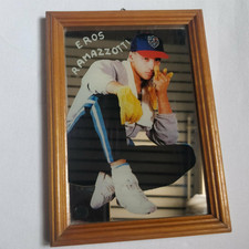 EROS RAMAZZOTTI SPECCHIO CORNICE QUADRO VETRO QUADRETTO VINTAGE SANREMO ANNI 80