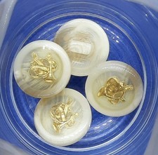 6 bottoni vintage corno o ambra imitazione con metallo corno da caccia...