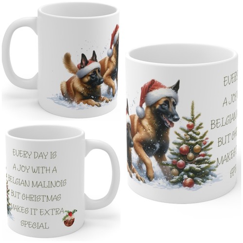 11oz ceramic belgian - ceramic, malinois