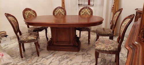 Tavolo noce massello con sedie - massello,