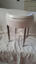Sgabello bianco anni  60/70 arredo bagno vintage modernariato
