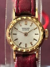 Sarcar Geneve Watch Lady Flower Gold 18 K Vintage Rare