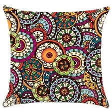 Multicolore Etnico Floreale Stampa Ciniglia Cotone Copricuscino per Divano Letto