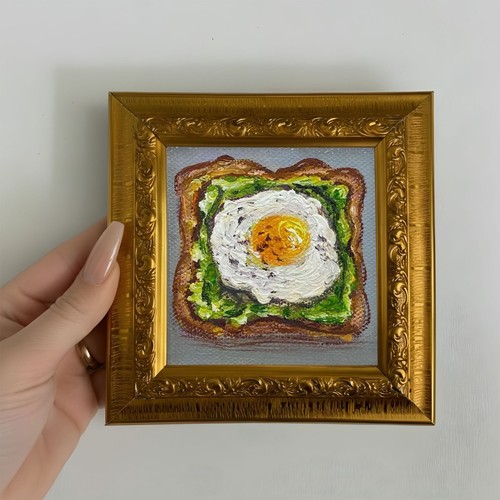 Quadro olio brindisi uovo