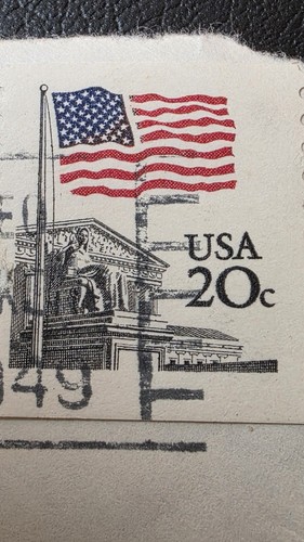 Bandiera usa 20c sulla - sulla, corte