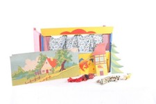 Teatro Delle Marionette + 2x Marionette Da Dito Vintage Giocattolo Per Bambini