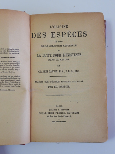 Darwin origine des - -,